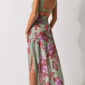 Free People Floral Green Maxi Dress